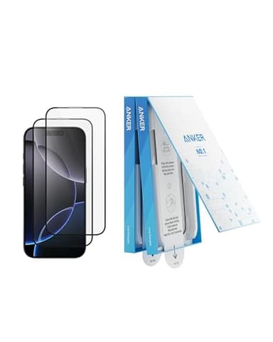 Anker Screen Protector, Bubble-and-Dust-Free iPhone HD Tempered Glass, Durable and Drop-Proof with 9H Hardness, Easy Installation Exclusively for iPhone 16 Pro 6.3-Inch (2-Pack) - Image 1