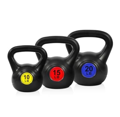 Fitvids Kettlebell Sets 3 Piece Strength Training KettleBells Weight Set 10lb, 15lb, 20lb Kettle Bell - Image 1