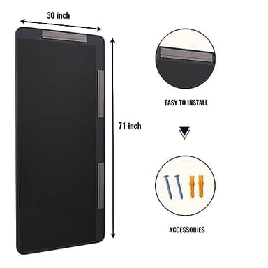 Easly 71" x 30" Full-Length Mirror - Black Deep Framed Floor Mirror, Wall-Mounted Rectangular Dressing Mirror for Home Decor in Bedroom, Bathroom, Living Room - Hang or Lean Against Wall - Image 7