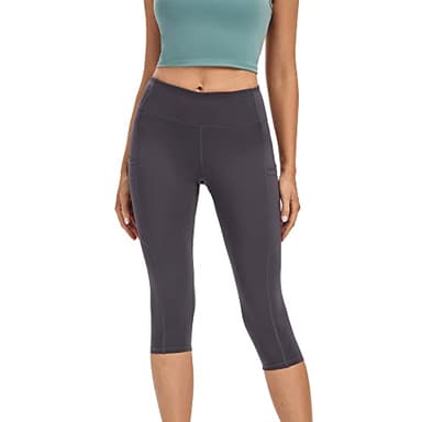 adorence Capri Leggings for Women Plus Size (Naked Feeling 3/4 Yoga Pants, High Waist, Tommy Control), Women Capri Pants with Pockets-Darkgrey,XL - Image 2