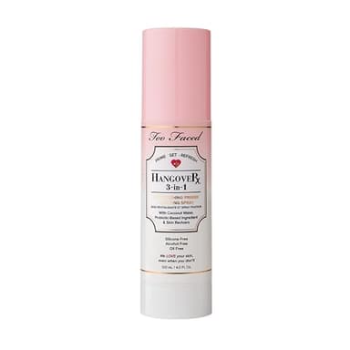 Too Faced Hangover 3-in-1 Primer & Setting Spray | Soothing & Hydrating Setting Spray for Face Makeup | Coconut Water | 4 Fl Oz, Clear - Image 1