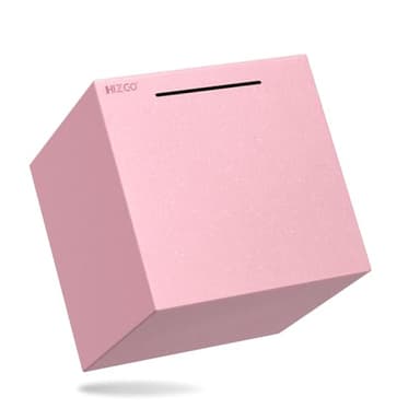 hizgo Adults Pink Piggy Bank, Stainless Steel Piggy Bank for Adults/Kids Must Break to Open, Unopenable Money Saving Box(7.9-inch, Pink) - Image 1