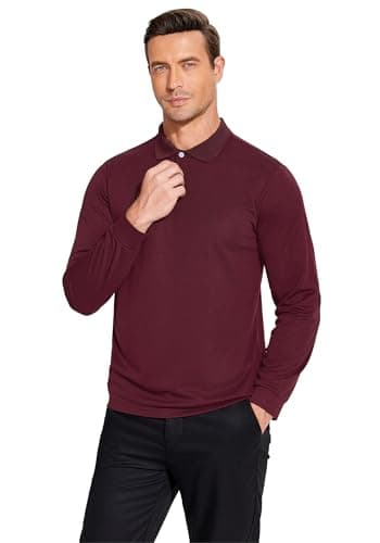 PINSPARK 4 Pack Men's Long Sleeve Golf Shirts Breathable Casual Collared Polo Lightweight Quick Dry Tactical Outdoor Shirts - Image 2