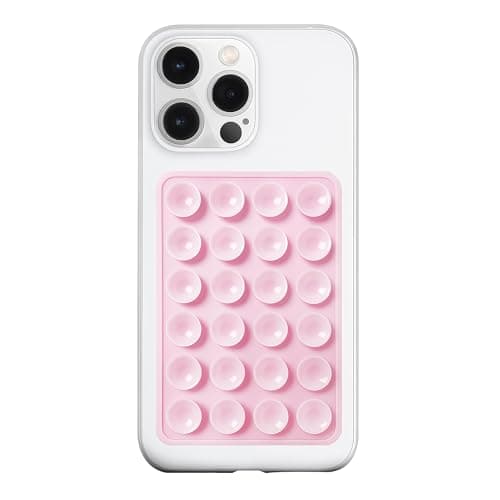 LvShuLiangPin Anteel Silicone Suction Phone Case Mount, Silicon Adhesive Phone Accessory for Smartphones, Hands-Free Mirror Shower Phone Holder for Selfies, Tiktok Videos (Light Pink) - Image 1