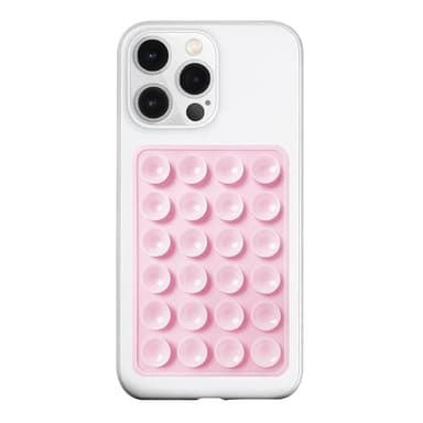 LvShuLiangPin Anteel Silicone Suction Phone Case Mount, Silicon Adhesive Phone Accessory for Smartphones, Hands-Free Mirror Shower Phone Holder for Selfies, Tiktok Videos (Light Pink) - Image 1