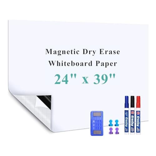 Warasee Magnetic Dry Erase Whiteboard Sticker, 24" x 39" Stick on Whiteboard for Wall, Dry Erase Board Peel and Stick for Kids, Office, Home, with Marker, Eraser and Magnets (Adhesive Backing) - Image 1