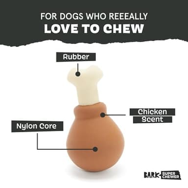 Barkbox Super Chewer Tough Dog Chew Toys for Aggressive Chewers, Dental Stimulating (Turkey - Small) - Image 2
