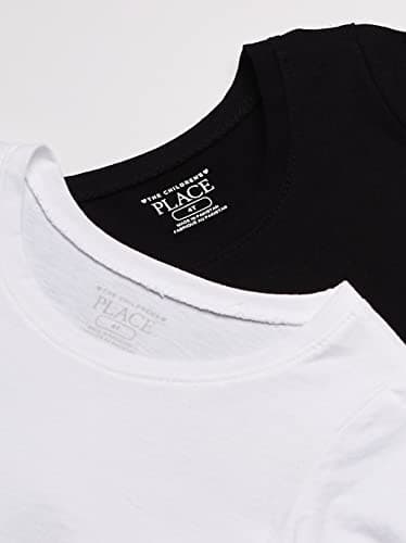 The Children's Place baby girls And Toddler Long Sleeve Basic Layering T-shirt T Shirt, Black/White 2 Pack, 2T US - Image 3