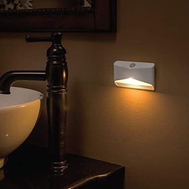 Beams MB710A 15 Lumen Amber LED Sleep Friendly Wireless Battery Powered Motion Sensing Nightlight, 3-Pack, White - Image 4