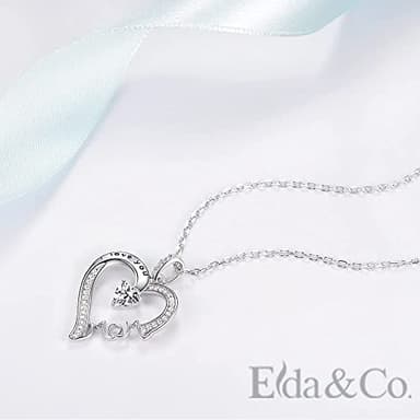 Birthday Gifts for Mom I Love You Mom Necklace Sterling Silver Simulated Diamond Jewelry Love Heart Pendant Necklace for Mother - Image 4