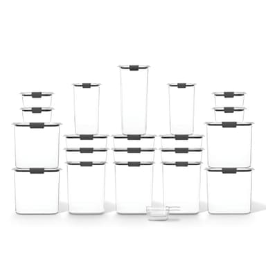 Rubbermaid Brilliance BPA-Free Airtight Food Storage Containers with Lids Set of 20 with Scoops Perfect for Kitchen and Pantry Organization - Image 3