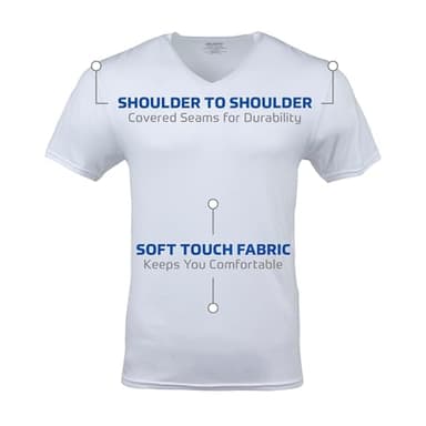 Gildan Men's V-Neck T-Shirts, Multipack, Style G1103, White (6-Pack), X-Large - Image 2