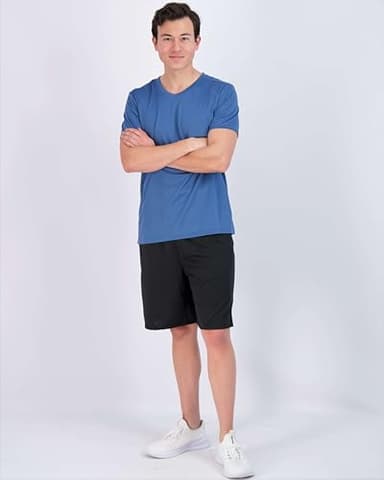 Real Essentials 5 Pack: Men's Mesh Quick Dry Short Sleeve V-Neck T-Shirt - Athletic Performance (Available in Big & Tall)- Set 9, 4XLT - Image 5