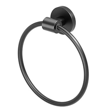 Gatco 4662MX Reveal Hand and Face Towel Ring, Matte Black for Bathroom | Wall Mount 6.63" Dia. Towel Holder Ring - Image 2