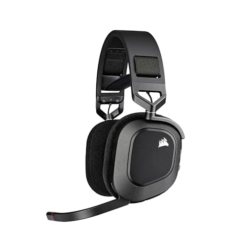 CORSAIR HS80 RGB WIRELESS Multiplatform Gaming Headset - Dolby Atmos - Lightweight Comfort Design - Broadcast Quality Microphone - iCUE Compatible - PC, Mac, PS5, PS4 - Black - Image 1