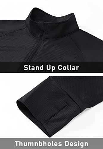 MAGCOMSEN Women's UPF 50+ Lightweight Athletic Jacket Sun Protection Full Zip Long Sleeve Shirts Hiking Outdoor Pockets Black XL - Image 6