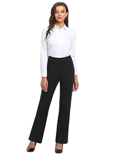 FIRST WAY Buttery Soft Women's Bootcut Yoga Pants Capris with 3 Pockets Lounge Floral Printing 4 Pockets, Black XXL - Image 6
