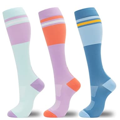 fenglaoda Compression Socks for Women Men 3 Pairs Graduated Compression Support Circulation Socks for Nurses - Image 1