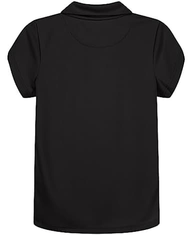 Nautica Girls' School Uniform Short Sleeve Performance Polo, Black, Medium(8/10) - Image 2