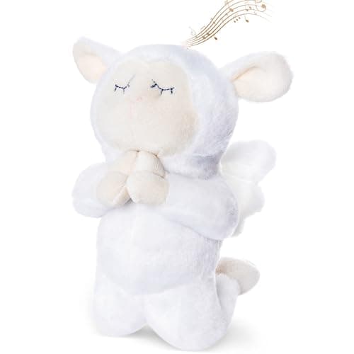 My OLi 7" Plush Prayer Lamb Plays Jesus Loves Me Praying Plush Lamb Soft Toy Stuffed Animal Bedtime Gifts for Baby Kids Girls Boys - Image 1