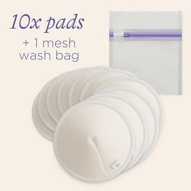 Lansinoh Washable Nursing Pads, Made with Organic Bamboo Viscose, Reusable Breast Pads for Breastfeeding with Wash Bag, Breastfeeding Essentials, 10 Count - Image 2