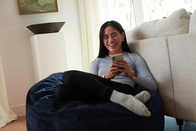 Sofa Sack Bean Bag Chair - Plush, Ultra Soft - Memory Foam Bean Bag Chair with Microsuede Cover - Stuffed Foam Filled Furniture and Accessories for Dorm Room 3 Feet - Navy - Image 2