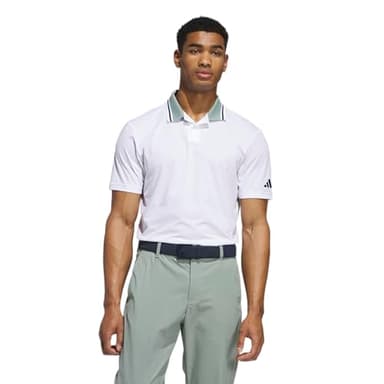 adidas Men's Beyond TWISTKNIT Polo Shirt, White, Medium - Image 2