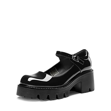 DREAM PAIRS Women's Mary Janes Shoes Platform Dress Low Heel Chunky Pumps Round Toe Ankle Strap Pumps Shoes Oxfords Esther,Size 9,Black,SDPU2346W-N - Image 1