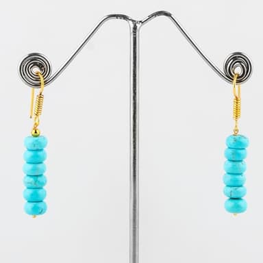 Natural Turquoise Crystals Earring, Rondelle Beads Gemstone, Energy Healing Crystals, Birthday, Gift for Her, Gemstone Jewelry, Valentine Day Gift (Turquoise) - Image 3