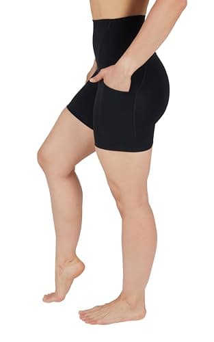 Yogalicious Womens High Waisted Biker Shorts Workout Running Spandex Yoga Shorts 3.5", 5", 7", 9"- Classic Black 7" - Large - Image 2