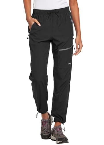 baleaf Women's Hiking Pants Quick Dry Water Resistant Lightweight Joggers Pant for All Seasons Elastic Waist Black Size S - Image 1