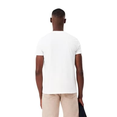 Lacoste Men's Short Sleeve V-Neck Pima Cotton Jersey T-Shirt, White, X-Large - Image 3