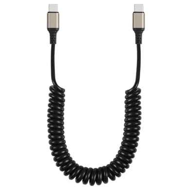 GELRHONR Coiled USB C to USB C Cable, Spring Spiral Type-C Charging Cord, 6A Fast Charging & Sync Data Compatible with A10e A20 A50 A51 A71 S20 S10 S9 S8 Plus S10E Note 20 10 9 (Max 1.5M/4.9Ft) - Image 1