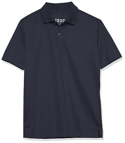 IZOD Big Boys School Uniform Performance Short Sleeve Solid Polo, Navy, 14-16 - Image 1