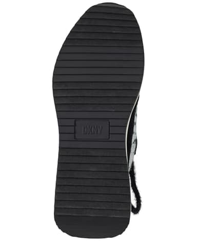 DKNY Women's Aveline Lace Up Sneaker, Black/Off White, 8 - Image 4