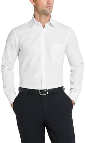 Van Heusen Men's Dress Shirt Fitted Poplin Solid - Image 3
