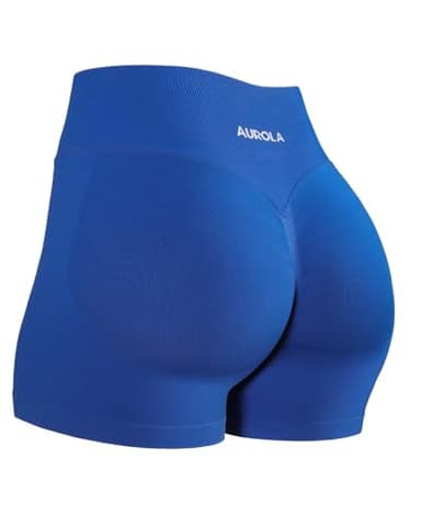 AUROLA Influence Collection Workout Shorts for Women,No Roll Up New Scrunch Seamless Gym Short-2.5" Inseam, Klein Blue, XS - Image 1