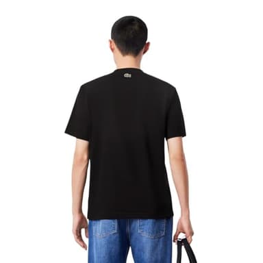 Lacoste Men's Printed Cotton T-Shirt, Black, Medium - Image 3