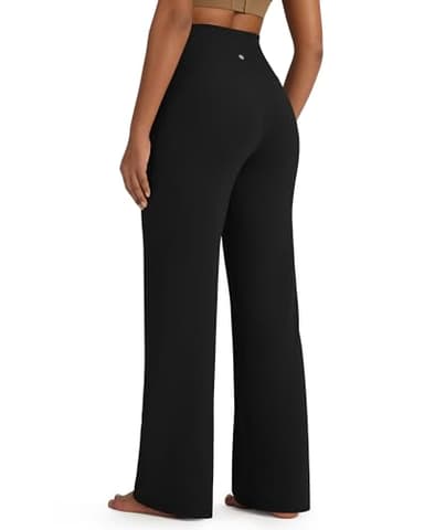 G4Free Wide Leg Pants Woman Yoga Pants with Pockets Loose Casual Stretch Sweatpants (Black,M,29") - Image 2