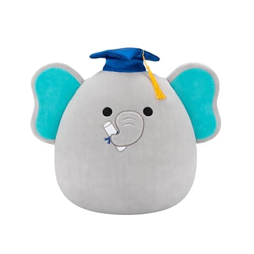 Squishmallows Original 12in Lemus The Grey Elephant with Graduation Cap – Official Jazwares Plush (Medium-Sized) - Image 1