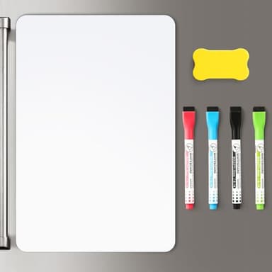 1 Pack Magnetic Dry Erase Board Sheet for Fridge, 12"x8" Erasable Refrigerator WhiteBoard w/ 4 Markers & 1 Eraser- Smooth and Flexible Small Magnet Blank Notepad for Home Kitchen Organizer and Planner - Image 8