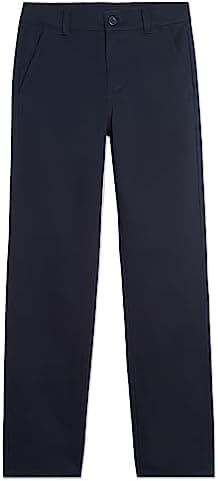 Nautica Boys' School Uniform Twill Chino Khaki Pants, Flat Front, Comfortable Waistband with Zip Closure & Stretch - Image 3