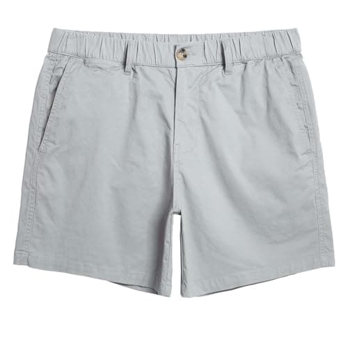 maamgic Men's Classic-fit 5.5" Cotton Casual Shorts Elastic Waistband with Multi-Pocket Daily Wear Walking Summer Outfit Silver Grey 30 - Image 1