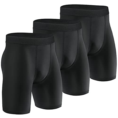 Niksa 3 Pack Compression Shorts Men Quick Dry Black Performance Athletic Shorts-L - Image 1