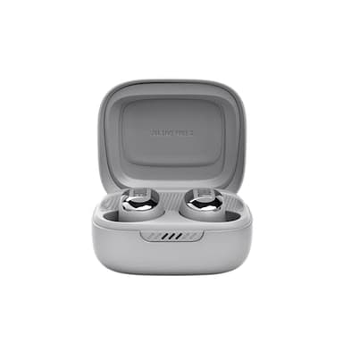 JBL Live Free 2 - True Wireless Noise Cancelling Earbuds, Up to 35hrs of Playtime, 6 mics for Perfect Calls with Zero Noise, IPX5 Waterproof, Oval Tubes for Better Comfort, Isolation, & bass (Silver) - Image 8