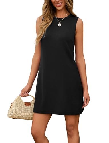 Sampeel Dresses for Women 2025 Black Sundresses Wrinkle Free Casual Business Casual Work Petite Dress S - Image 3