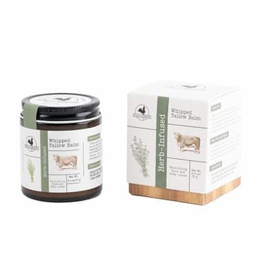 Hearth and Homestead: Handmade Whipped Tallow Balm (Herb-Infused/Unscented) - Large Jar - 2.6 oz - Image 7
