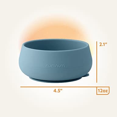 NumNum Suction Bowls for Babies & Toddlers, Extra Strong Non-Slip Suction, 100% Food-Grade Silicone, BPA-Free, Microwave & Dishwasher Safe, Baby-Led Weaning Bowls for 4+ Months, 2-Pack Blue/Green - Image 7