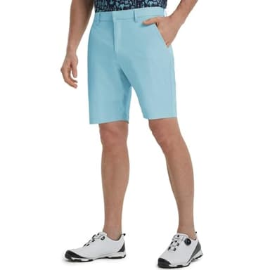 M MAELREG Mens Golf Shorts Quick Dry Fit Lightweight 9 Inch Inseam Casual Flat Front Zip Pocket Mens Dress Shorts - Image 1