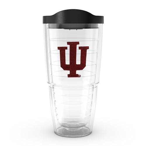 Tervis Made in USA Double Walled Indiana University IU Hoosiers Insulated Tumbler Cup Keeps Drinks Cold & Hot, 16oz Mug - No Lid, Primary Logo - Image 1